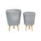 Set of 2 Grey MgO Contemporary Planter 14", 16"